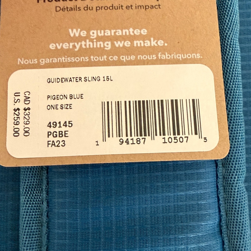 NWT Patagonia Guidewater Sling 15L Unisex